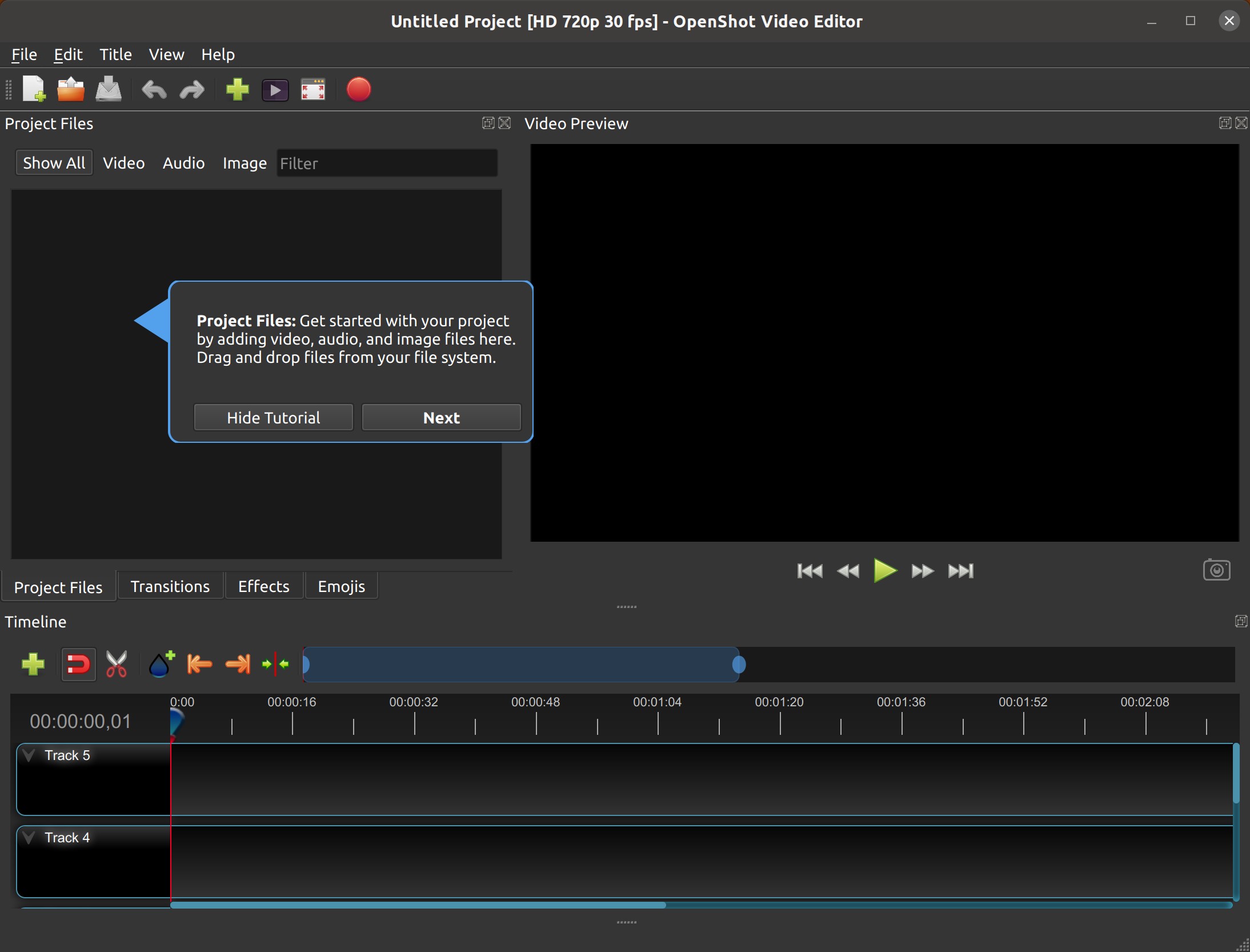openshot video editor tracks merge