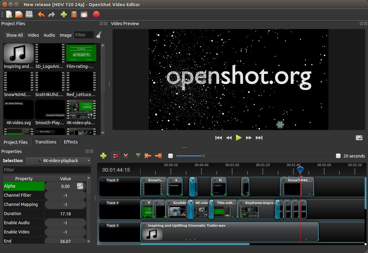 openshot video editor zoom