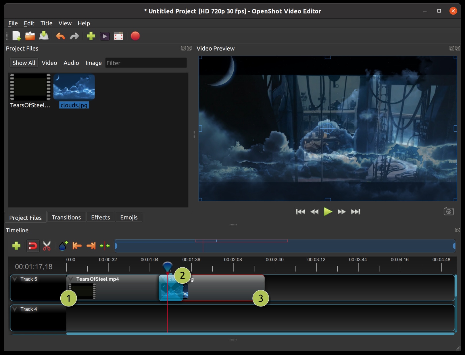 openshot video editor linux