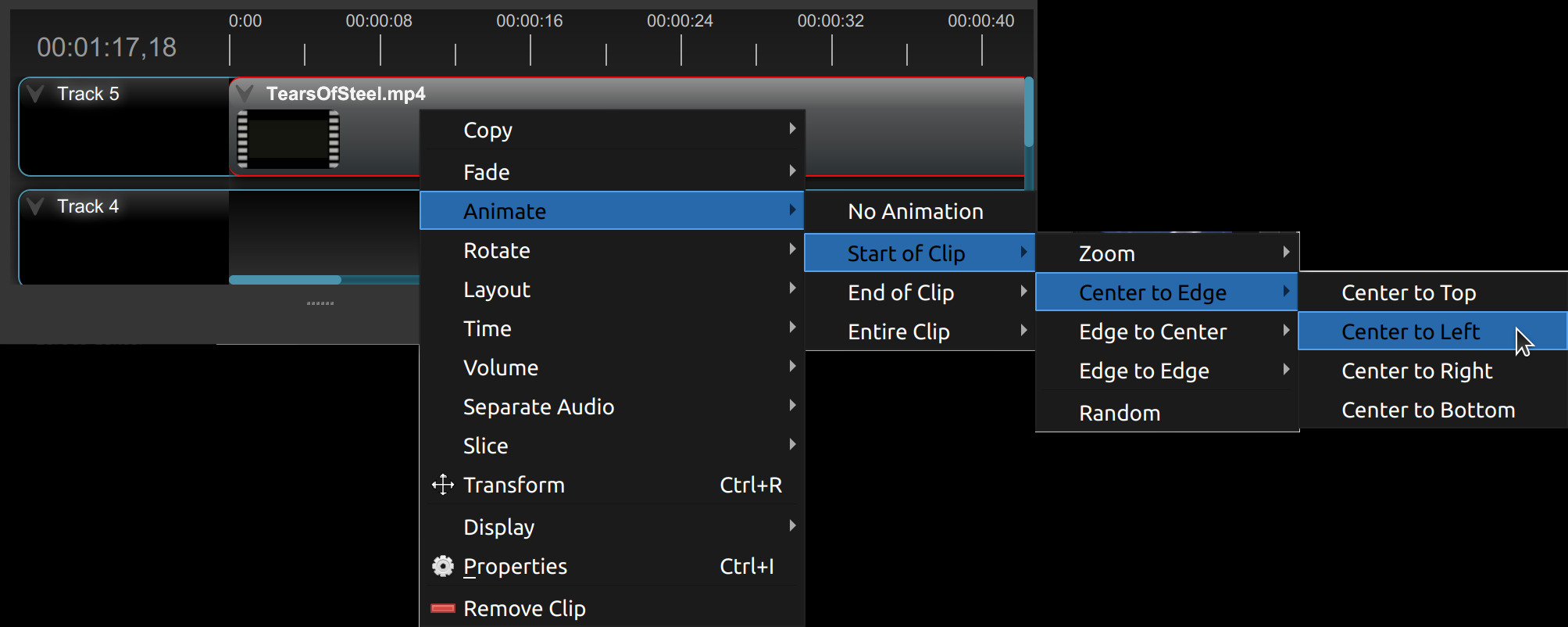 openshot video editor cut