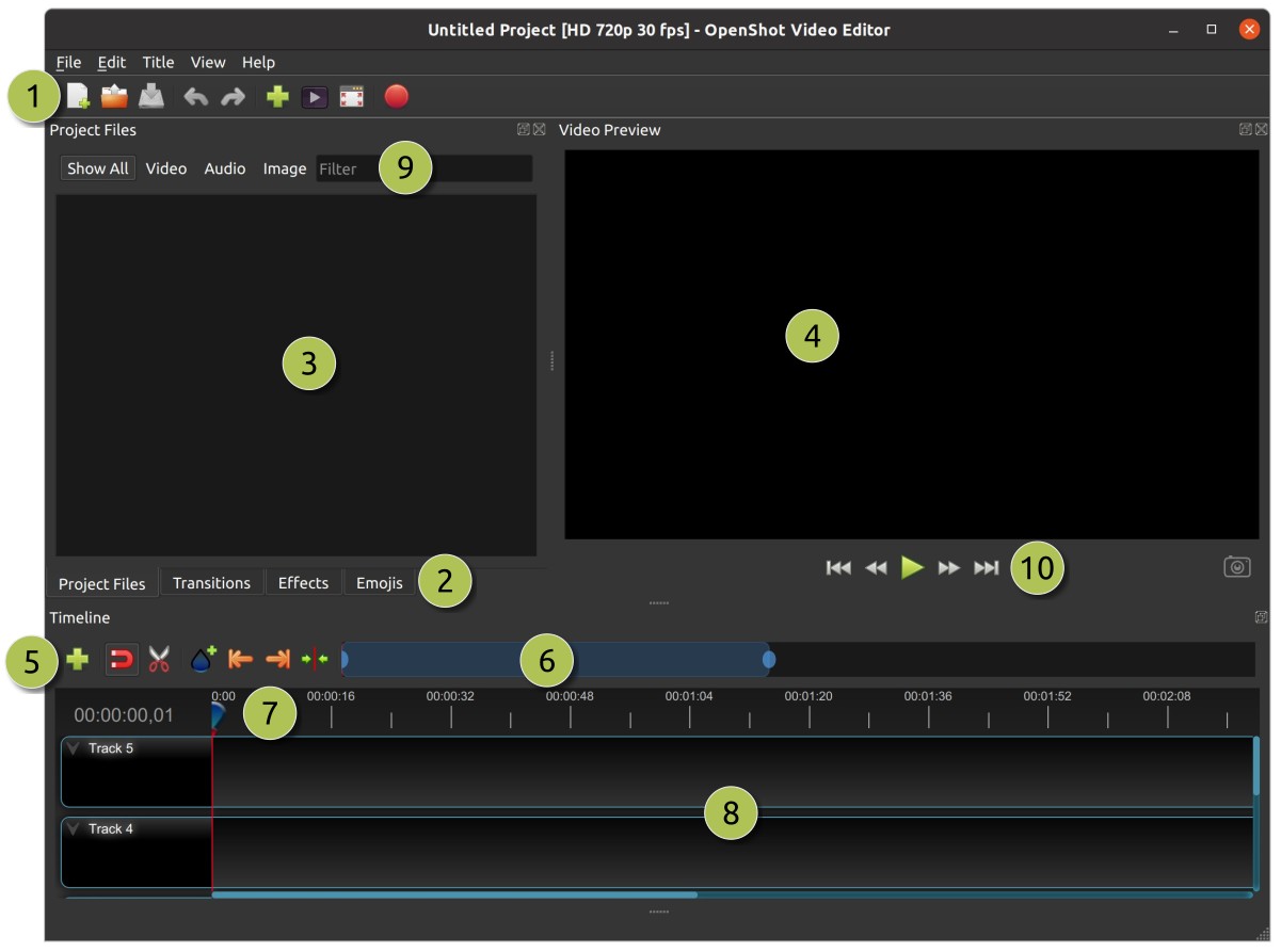 Main Window — OpenShot Video Editor 3.1.1 documentation