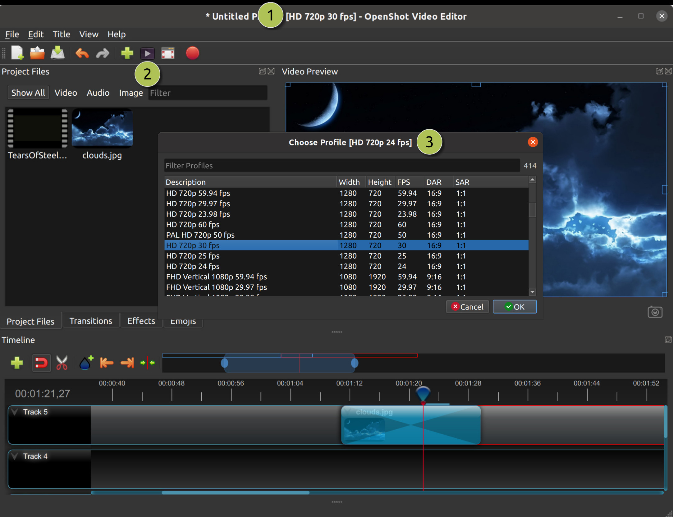 Profiles — OpenShot Video Editor 3.1.1 documentation