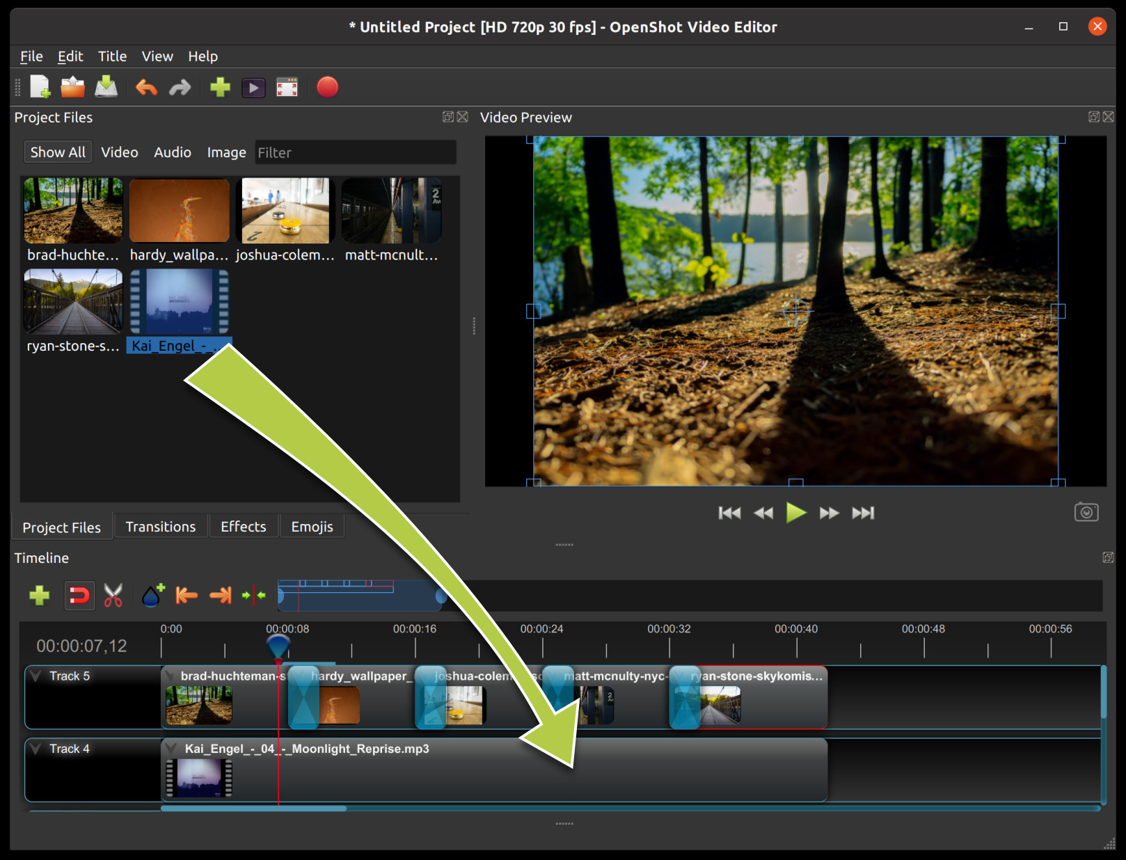 adding cinematic borders in openshot video editor