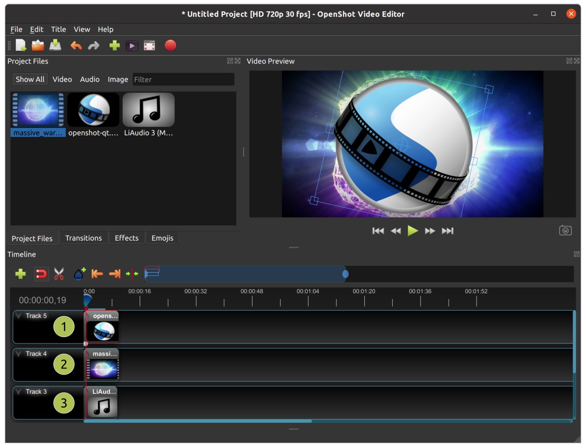 openshot video editor hangs forver